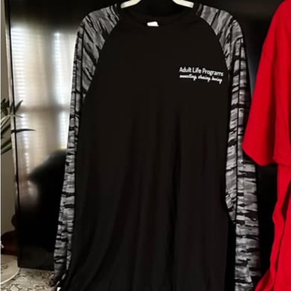 Black and Gray Raglan Sleeve Men's Shirt